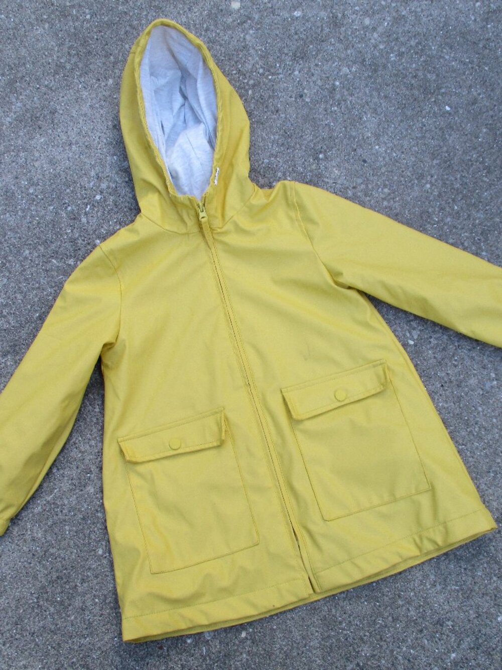 Zara Kids Size 7 122cm Water Resistant Full Zip Spring Rain Jacket Coat w/ Hood